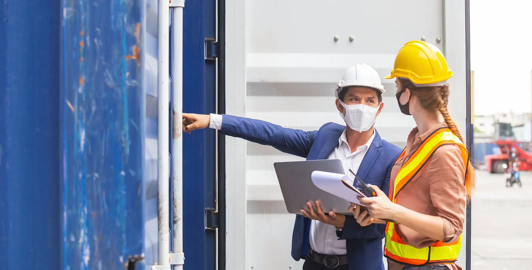 Safety Inspectors Checking out Crate